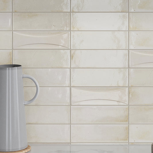 White 2.5x8 Glossy Ceramic Subway Deco Tile (38 pack, 5.38 sq ft/case)