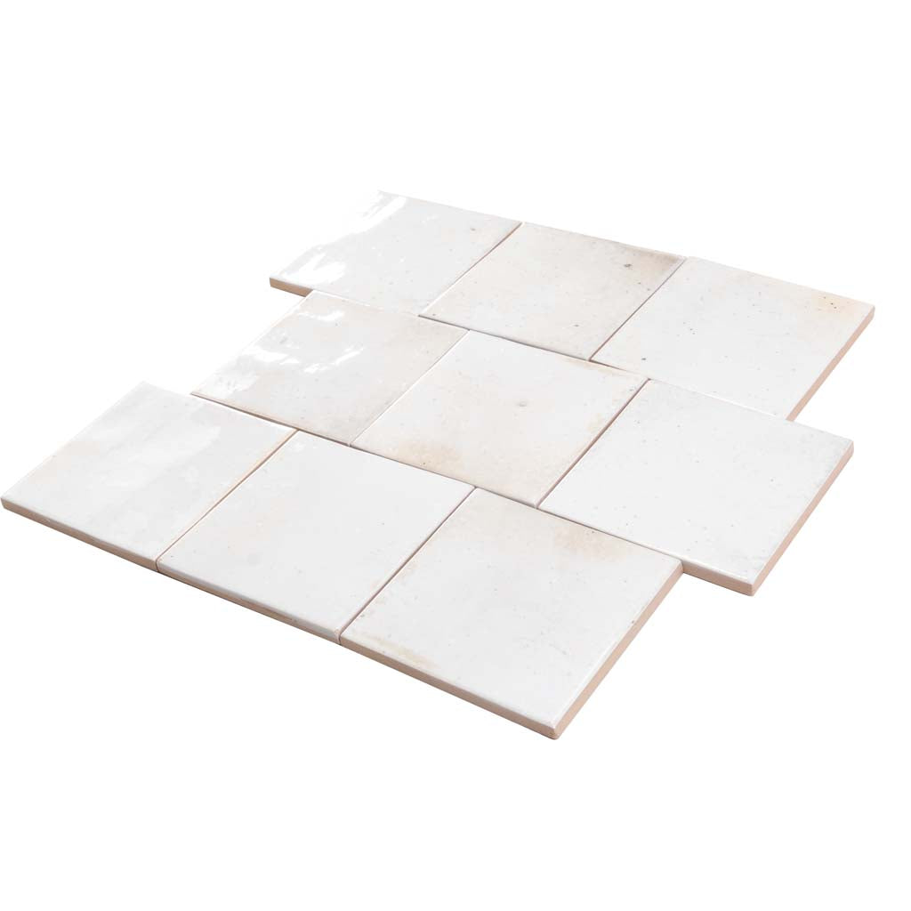 White 4x4 Glossy Square Ceramic Tile (50 pack, 5.39 sq ft/case) - Sample