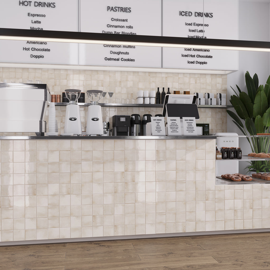 White 4x4 Glossy Square Ceramic Tile (50 pack, 5.39 sq ft/case) - Sample