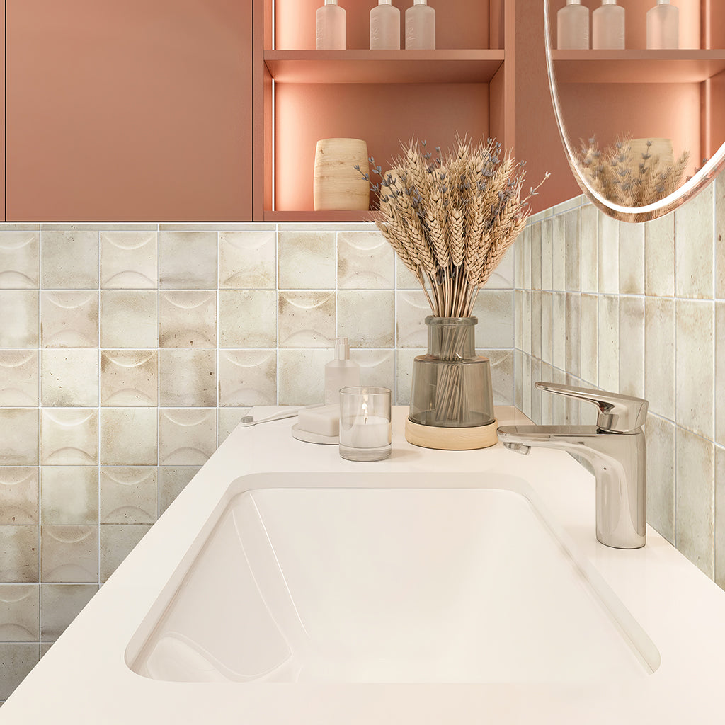 White 4x4 Glossy Square Ceramic Tile (50 pack, 5.39 sq ft/case) - Sample