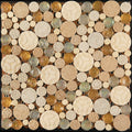 Sample - Multicolor 12x12 Penny Round Glossy Textured Glass Resin Mosaic Tile (5 pack, 5 sq ft/case)