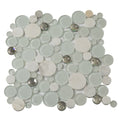 Sample - White 12x12 Glossy Matte Bubble Glass Marble Mosaic Tile (5 pack, 4.67 sq ft/case)