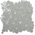 Sample - White 12x12 Glossy Matte Bubble Glass Shell Mother of Pearl Mosaic Tile