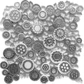 Sample - Gray 12x12 Glossy Textured Multi-shaped Glass Resin Mosaic Tile (5 pack, 4.67 sq ft/case)