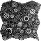Black 12x12 Glossy Textured Multi-shaped Glass Resin Mosaic Tile (5 pack, 4.67 sq ft/case) - Sample