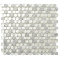 White 11.8 in. x 11.8 in. Penny Round Polished Glass and Marble Mosaic Floor and Wall Tile (4.83 sq ft/case) - Sample