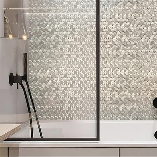 White 12x12 Glossy Penny Round Glass Marble Mosaic Tile (5 pack, 4.83 sq ft/case) - Sample