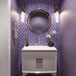 Purple 12x12 Polished Foiled Square Glass Resin Stone Mosaic Tile (5 pack, 4.83 sq ft/case) - Sample
