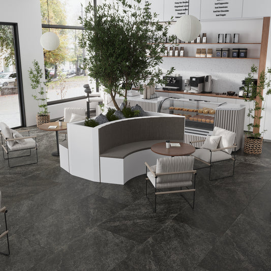 Black 24x48 Matte Porcelain Large Tile (15.5 sq ft/case, 2-Pack)