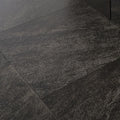 black 48x48 matte porcelain large tile with textured surface and subtle speckled pattern