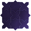 Glossy cobalt blue 5 inch star and cross ceramic wall and floor tile arranged in a pattern