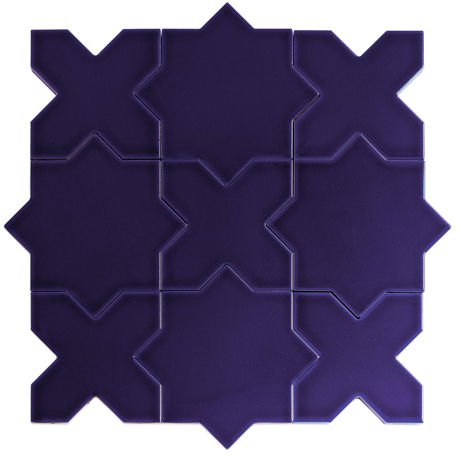 Sample - Cobalt Blue 5" Star with Cross Glossy Ceramic Wall and Floor Tile (10.76 sq ft/case) - 54 Pack