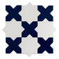 5" Pearl White Star with Cobalt Blue Cross Glossy Ceramic Wall and Floor Tile (10.76 sq ft/case) - 54 Pack