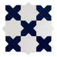 Sample - 5" Pearl White Star with Cobalt Blue Cross Glossy Ceramic Wall and Floor Tile (10.76 sq ft/case) - 54 Pack