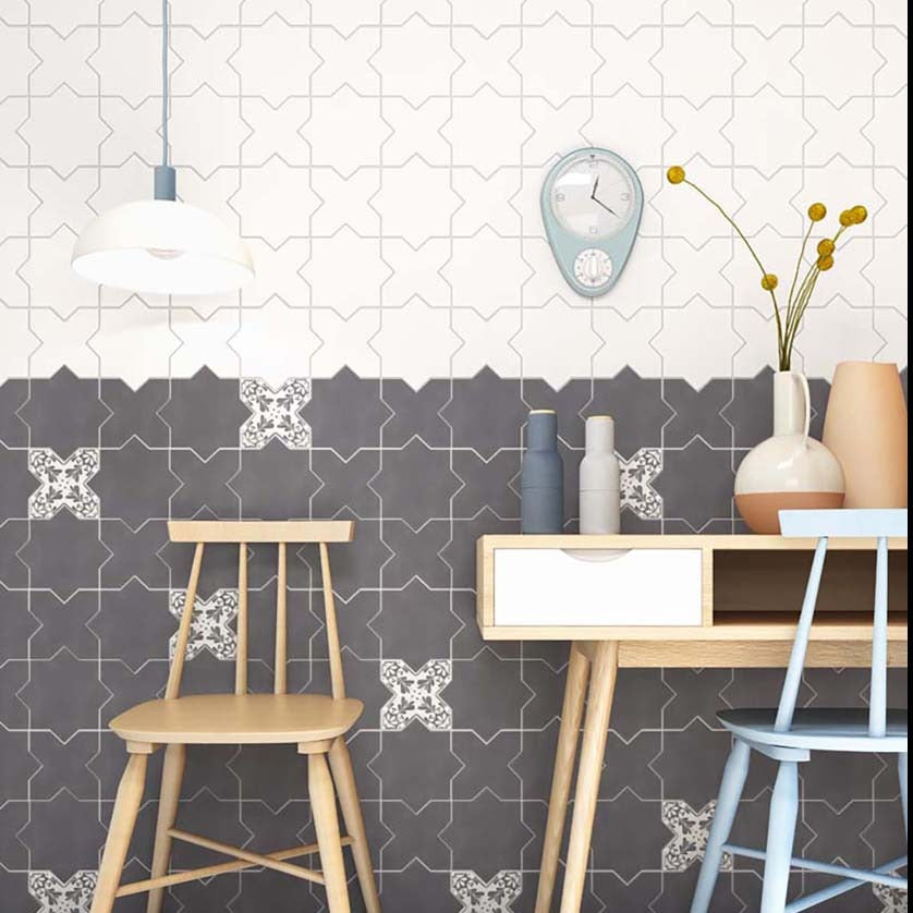 27 pack Siena 5.35 in. x 5.35 in. Matte Gray Ceramic Cross-Shaped Wall and Floor Tile (5.37 sq ft/case) - Sample