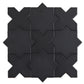 Charcoal black 5 inch star with cross matte ceramic wall and floor tiles arranged flat