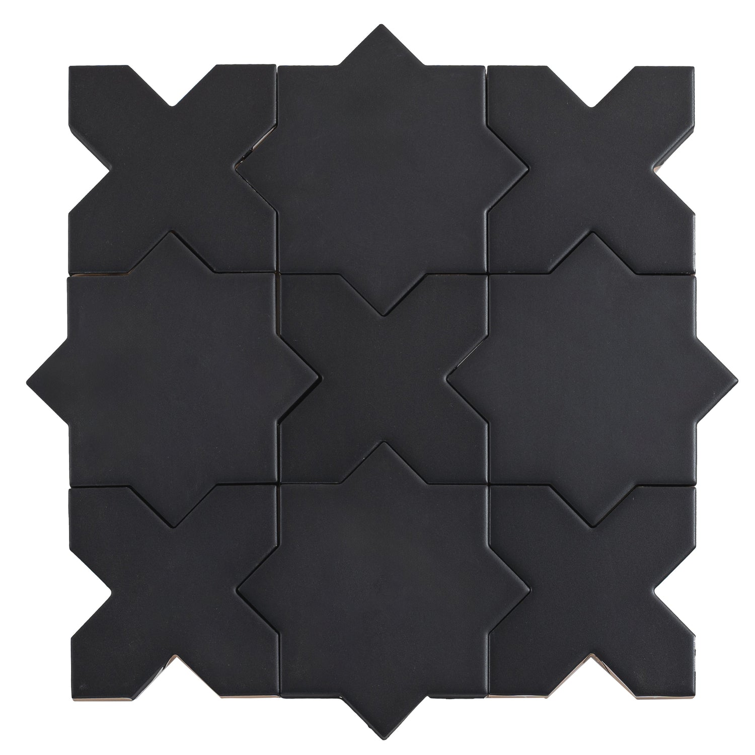 Sample - Charcoal Black 5" Star with Cross Matte Ceramic Wall and Floor Tile (10.76 sq ft/case) - 54 Pack