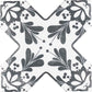 5 inch white star ceramic tile with charcoal black cross matte finish for wall and floors