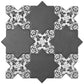 Sample - Charcoal Black 5" Star with Cross Deco Matte Ceramic Wall and Floor Tile (10.76 sq ft/case) - 54 Pack