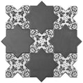 Sample - Charcoal Black 5" Star with Cross Deco Matte Ceramic Wall and Floor Tile (10.76 sq ft/case) - 54 Pack