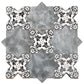 5 inch gray star and charcoal black cross deco matte ceramic wall and floor tile set