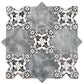 Sample - 5" Gray Star with Charcoal Black Cross Deco Matte Ceramic Wall and Floor Tile (10.76 sq ft/case) - 54 Pack