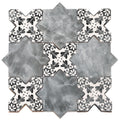 Sample - 5" Gray Star with Charcoal Black Cross Deco Matte Ceramic Wall and Floor Tile (10.76 sq ft/case) - 54 Pack