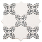 5 inch white star and charcoal black cross ceramic tile with matte finish for wall and floor