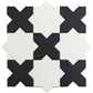 Sample - 5" White Star with Charcoal Black Cross Matte Ceramic Wall and Floor Tile (10.76 sq ft/case) - 54 Pack