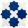 5 inch cobalt blue star and pearl white cross glossy ceramic tile for wall and floor