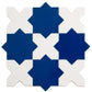 Sample - 5" Cobalt Blue Star with Pearl White Cross Glossy Ceramic Wall and Floor Tile (10.76 sq ft/case) - 54 Pack