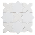 Pearl white 5 inch star and cross glossy ceramic wall and floor tiles in interlocking pattern