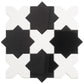 5" Black Star with Pearl White Cross Glossy Ceramic Wall and Floor Tile (10.76 sq ft/case) - 54 Pack