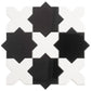 Sample - 5" Black Star with Pearl White Cross Glossy Ceramic Wall and Floor Tile (10.76 sq ft/case) - 54 Pack