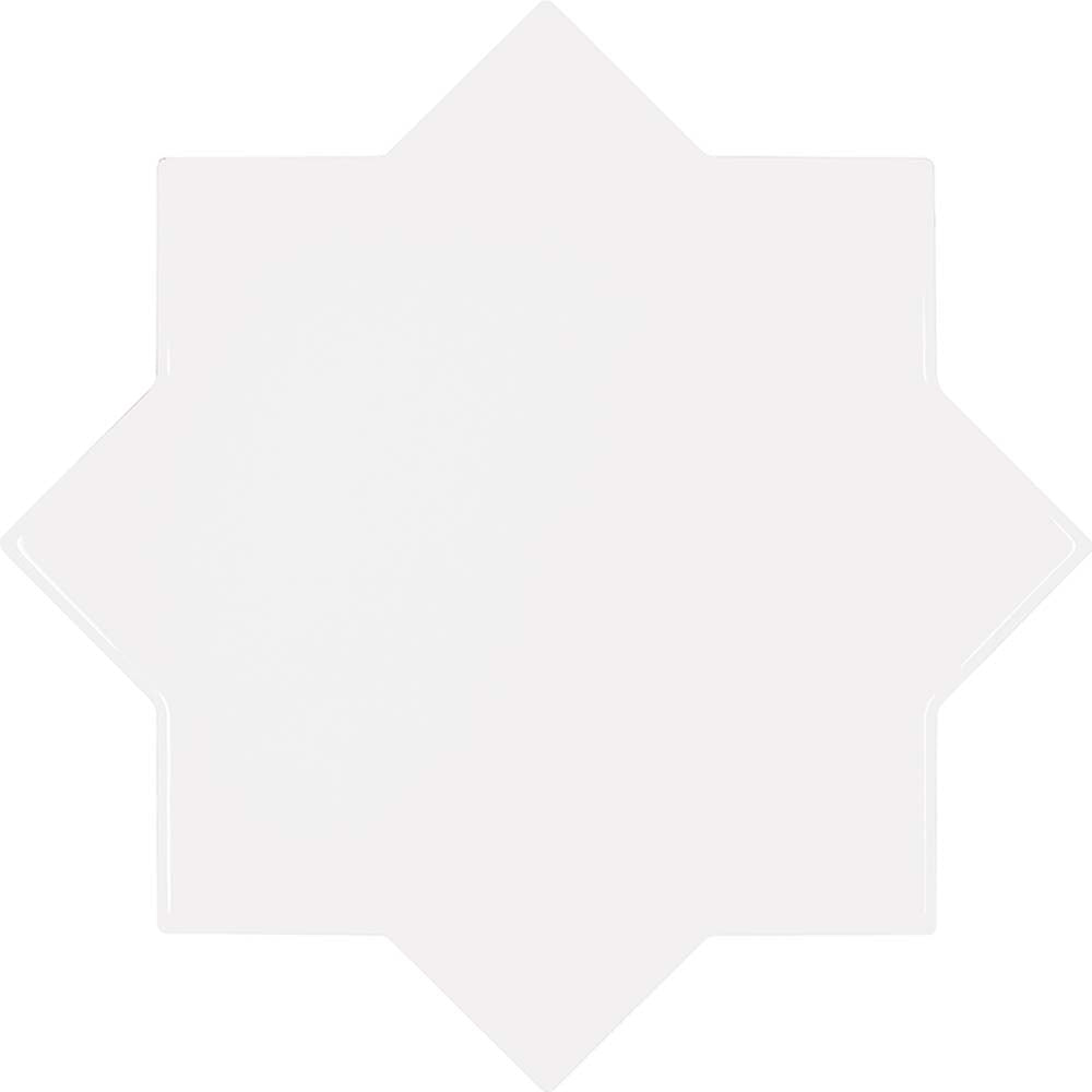 Sample - 5" Pearl White Star with Black Cross Glossy Ceramic Wall and Floor Tile (10.76 sq ft/case) - 54 Pack