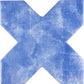 5-inch matte ceramic wall and floor tile in white star shape with cornflower blue cross design