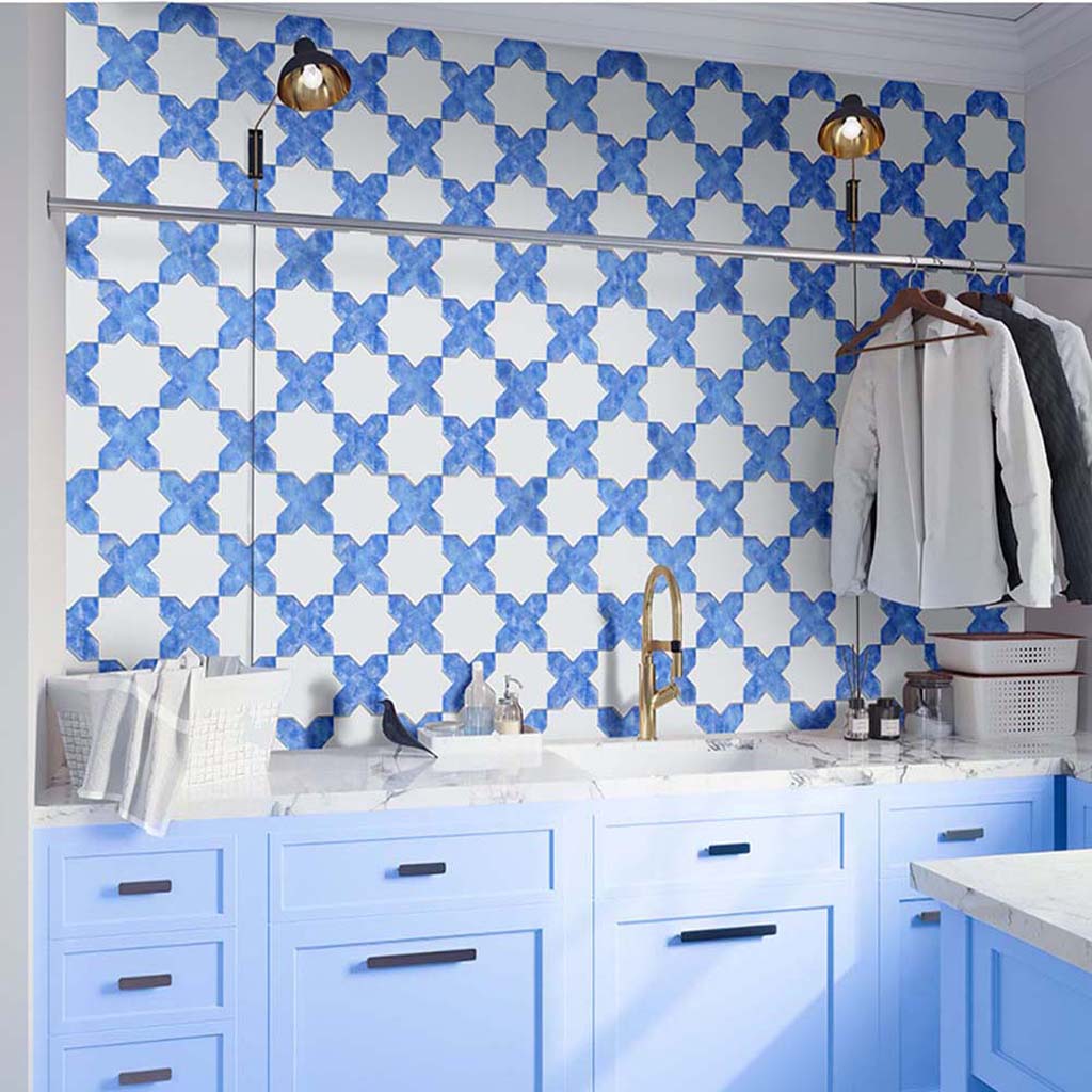 Cornflower Blue 5x5 Matte Cross Ceramic Tile (27 pack, 5.37 sq ft/case) - Sample