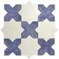 5 inch white star and cornflower blue cross matte ceramic tile for wall and floor