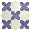 5 inch white star and cornflower blue cross matte ceramic tile for wall and floor