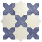 Sample - 5" White Star with Cornflower Blue Cross Matte Ceramic Wall and Floor Tile (10.76 sq ft/case) - 54 Pack