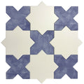 Sample - 5" White Star with Cornflower Blue Cross Matte Ceramic Wall and Floor Tile (10.76 sq ft/case) - 54 Pack