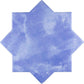 Cornflower blue 5 inch star shaped matte ceramic wall and floor tile with cross design