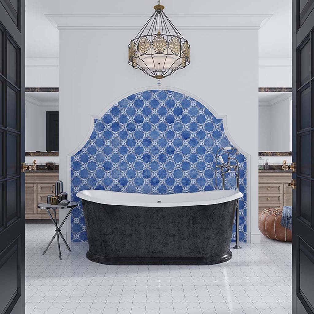 Cornflower Blue 5x5 Matte Star Ceramic Tile (27 pack, 5.37 sq ft/case) - Sample