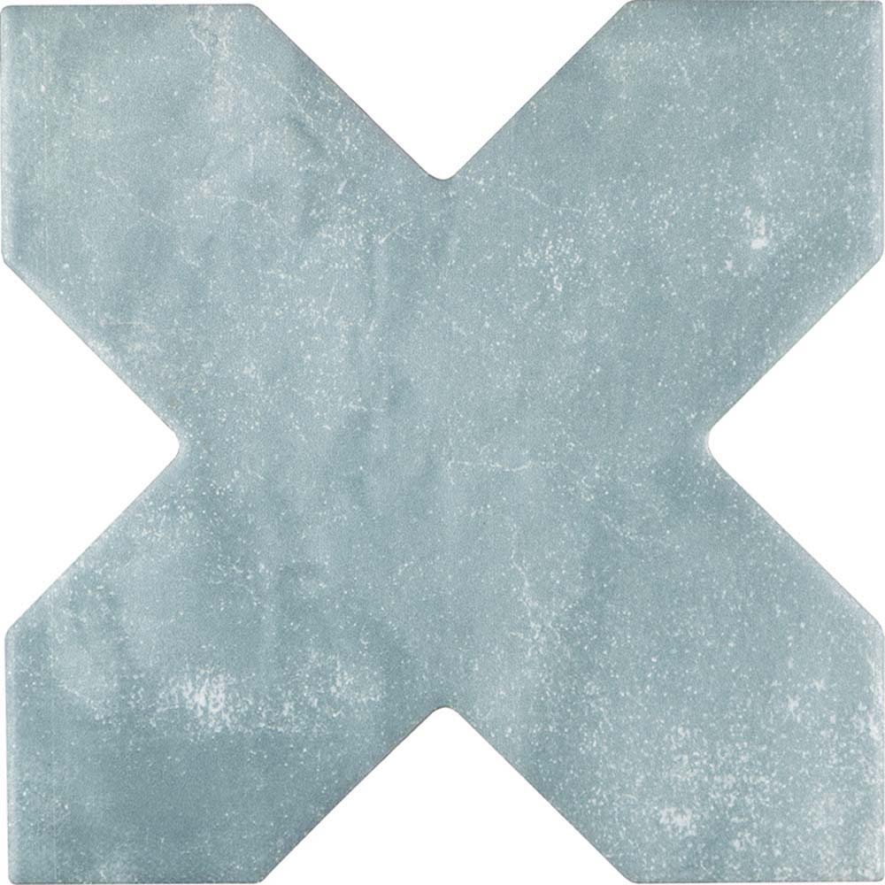5 inch matte ceramic pistachio green cross wall and floor tile with white star pattern