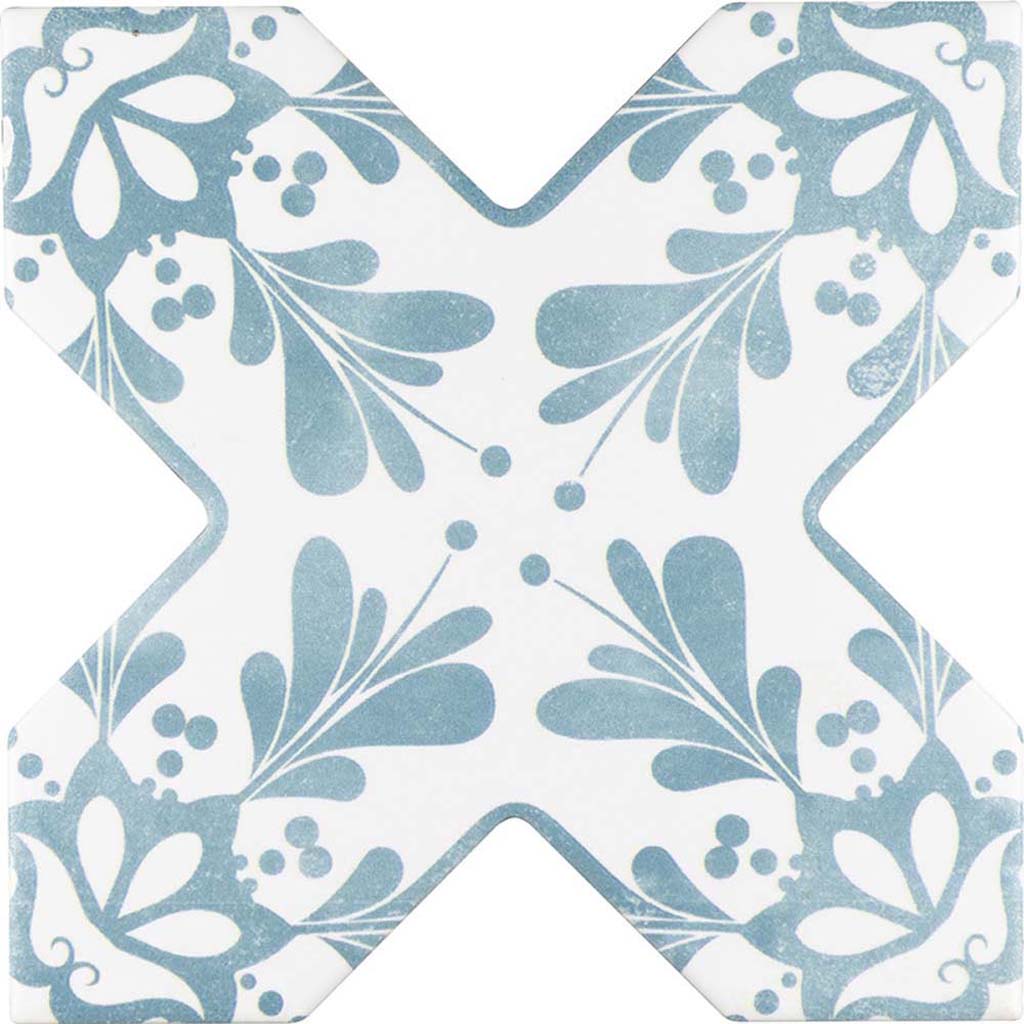 27 pack Siena 5.35 in. x 5.35 in. Matte Green Ceramic Cross-Shaped Wall and Floor Tile (5.37 sq ft/case) - Sample