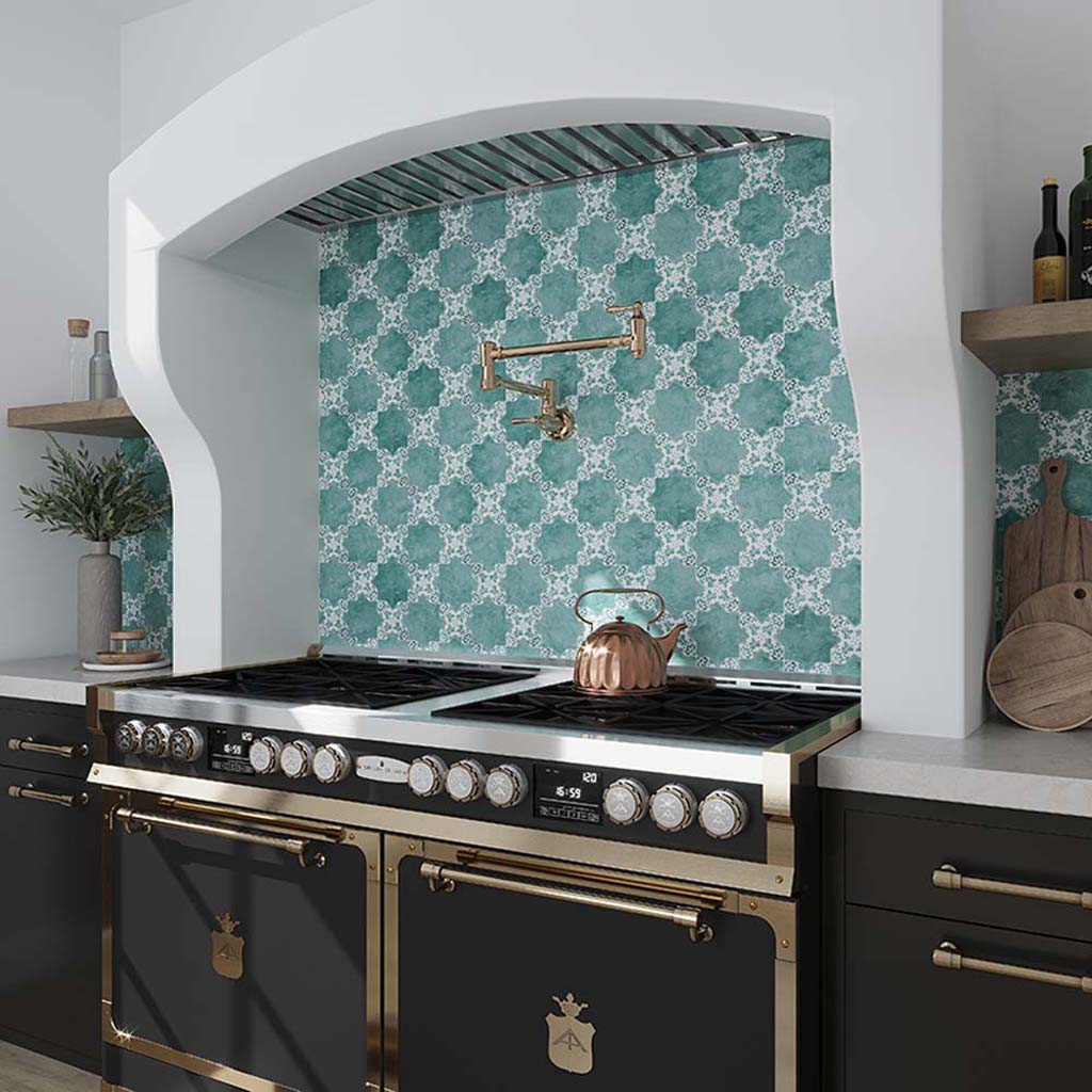 27 pack Siena 5.35 in. x 5.35 in. Matte Green Ceramic Cross-Shaped Wall and Floor Tile (5.37 sq ft/case) - Sample