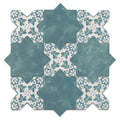 Pistachio green 5 inch star and cross patterned matte ceramic wall floor tiles