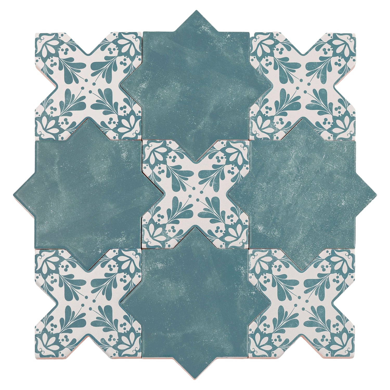 Sample - Pistachio Green 5" Star with Cross Deco Matte Ceramic Wall and Floor Tile (10.76 sq ft/case) - 54 Pack