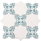 Sample - 5" White Star with Pistachio Green Cross Deco Matte Ceramic Wall and Floor Tile (10.76 sq ft/case) - 54 Pack