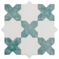 Sample - 5" White Star with Pistachio Green Cross Matte Ceramic Wall and Floor Tile (10.76 sq ft/case) - 54 Pack